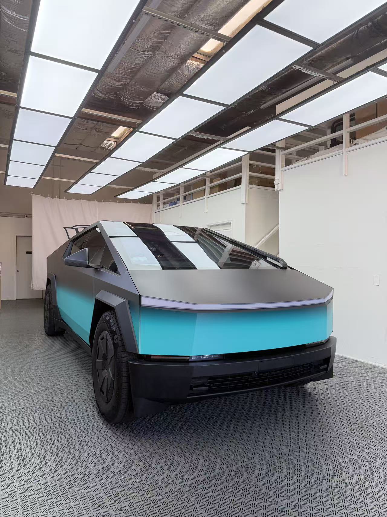 Tesla Window Tint Blue-Black Design